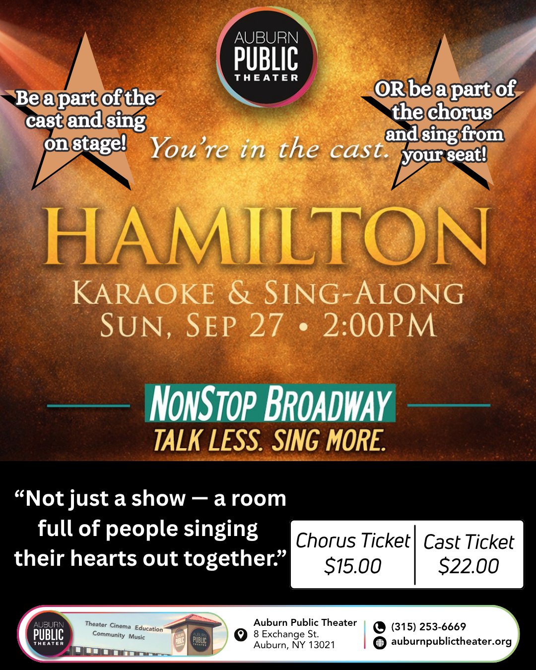 NonStop Broadway: Hamilton Karaoke and Sing Along