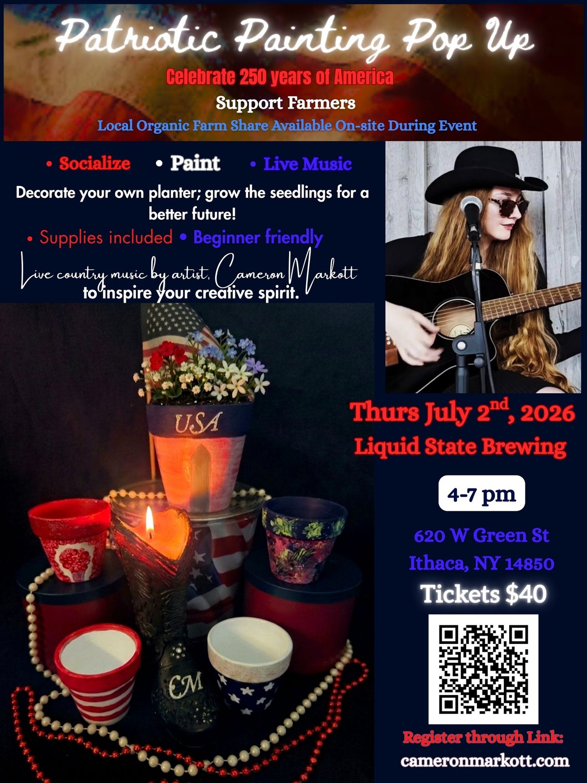 Patriotic Painting Pop Up w/ Cameron Markott!
