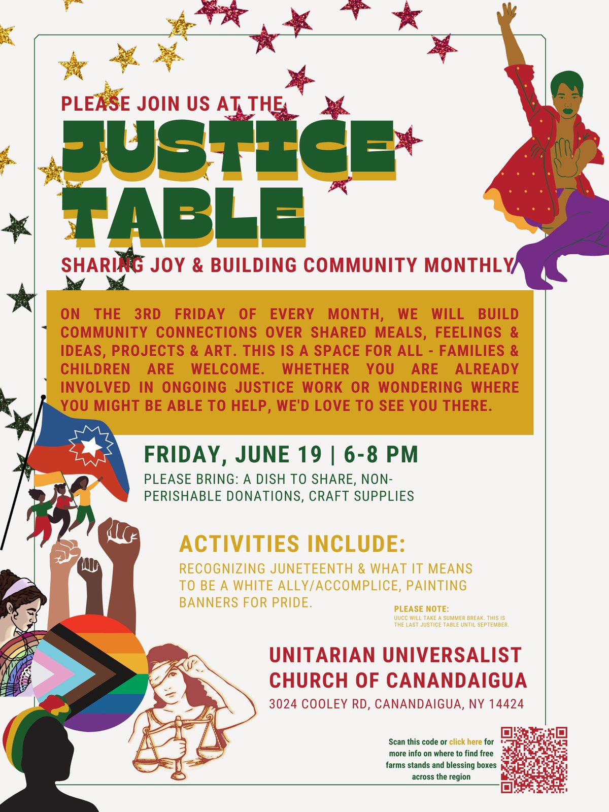 Justice Table Potluck @ UU Church of Canandaigua