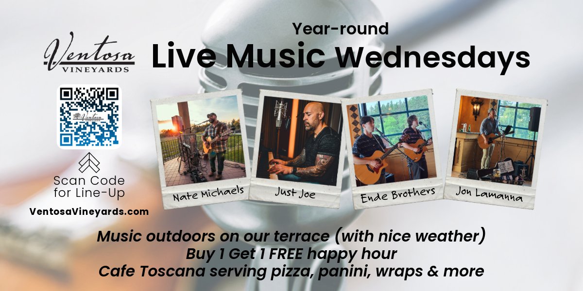 Ventosa Live Music Wednesdays Year-round